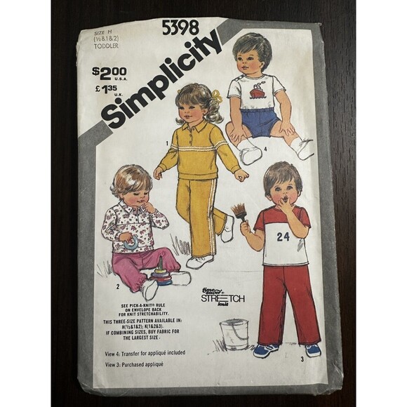 Simplicity Other - 5398 Vintage Simplicity Sewing Pattern unisex Pullover Top Pants Shorts 1-3 1981